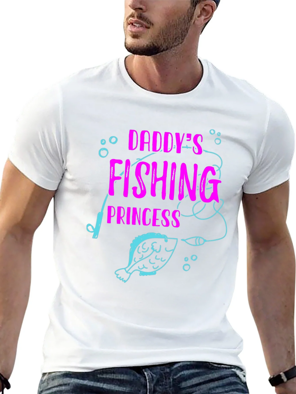 Daddys Fishing Princess Black T-Shirt product image 12