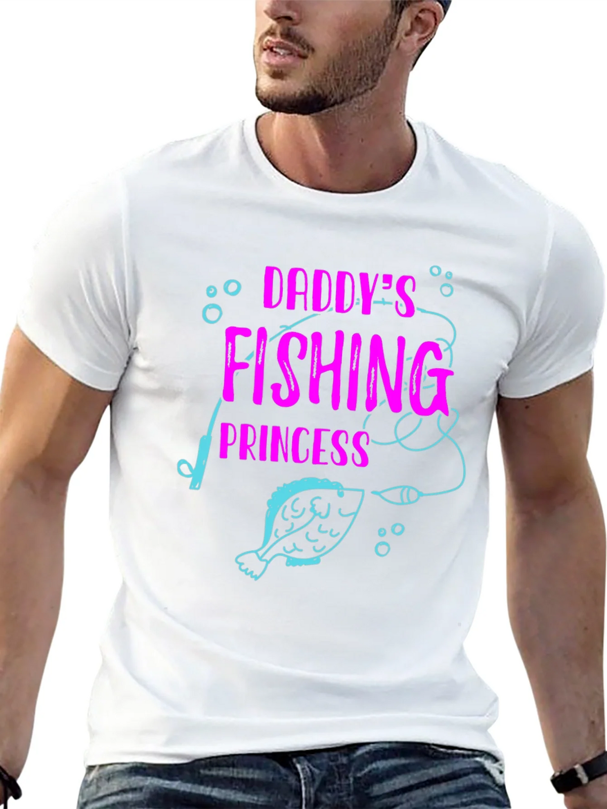 Daddys Fishing Princess Black T-Shirt product image 12
