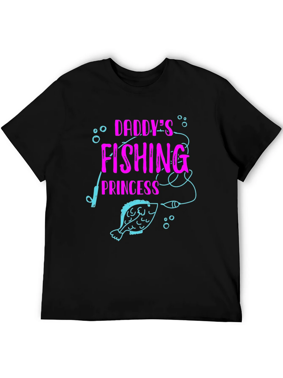 Daddys Fishing Princess Black T-Shirt product image 5