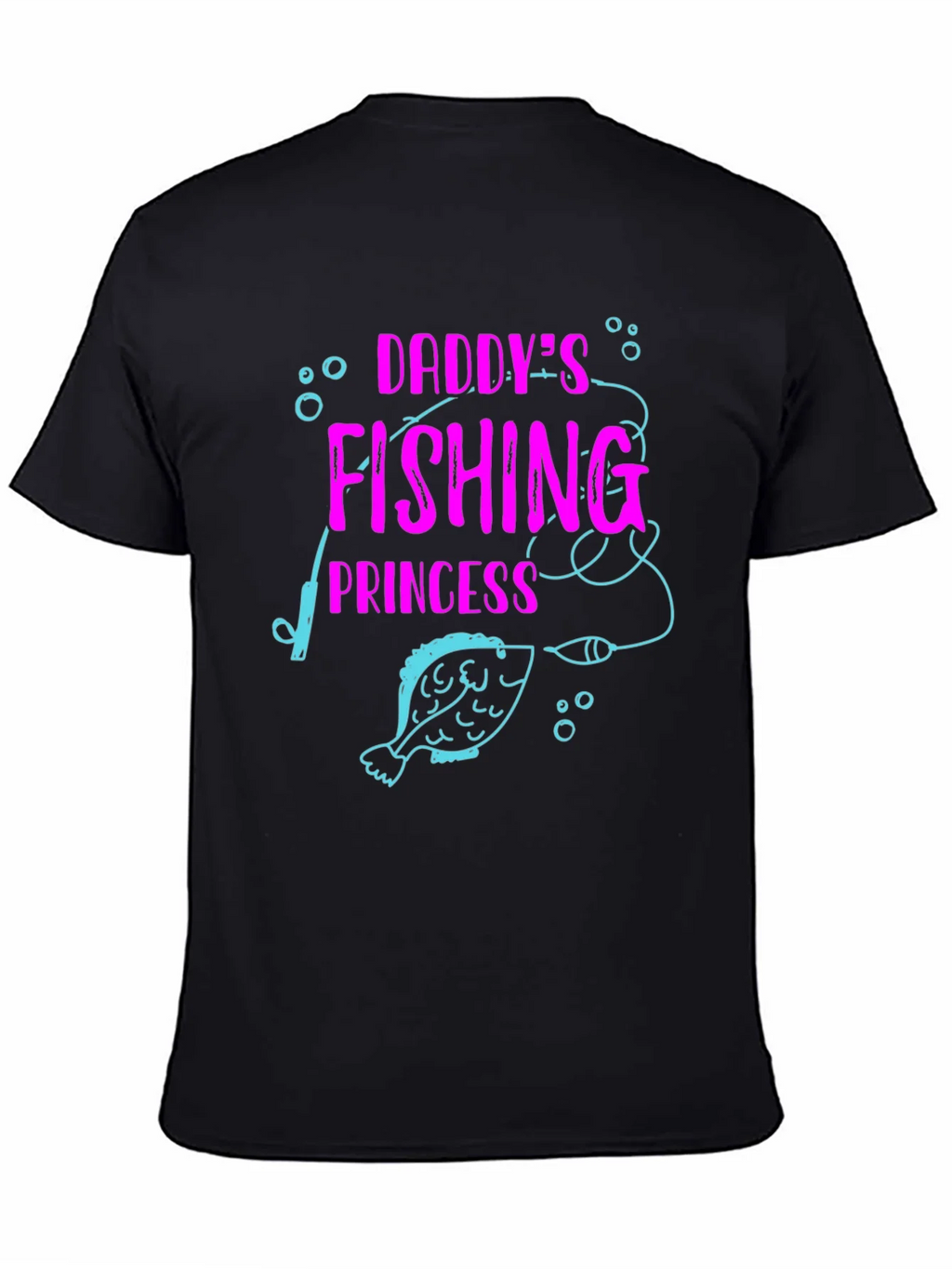Daddys Fishing Princess Black T-Shirt product image 4