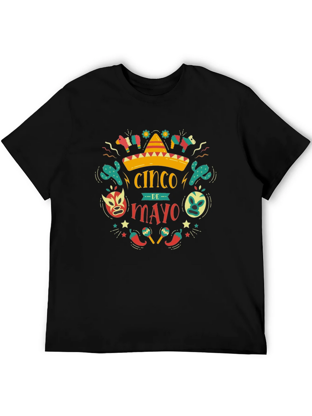 Cinco de Mayo T-Shirt - Black Cotton Graphic Tee product image 5