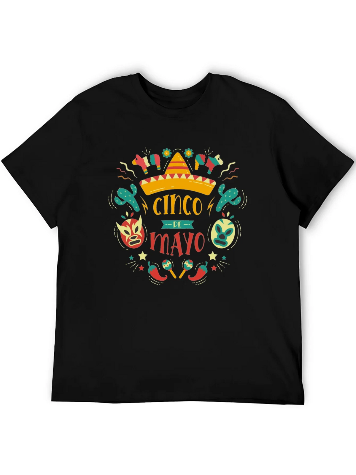 Cinco de Mayo T-Shirt - Black Cotton Graphic Tee product image 5