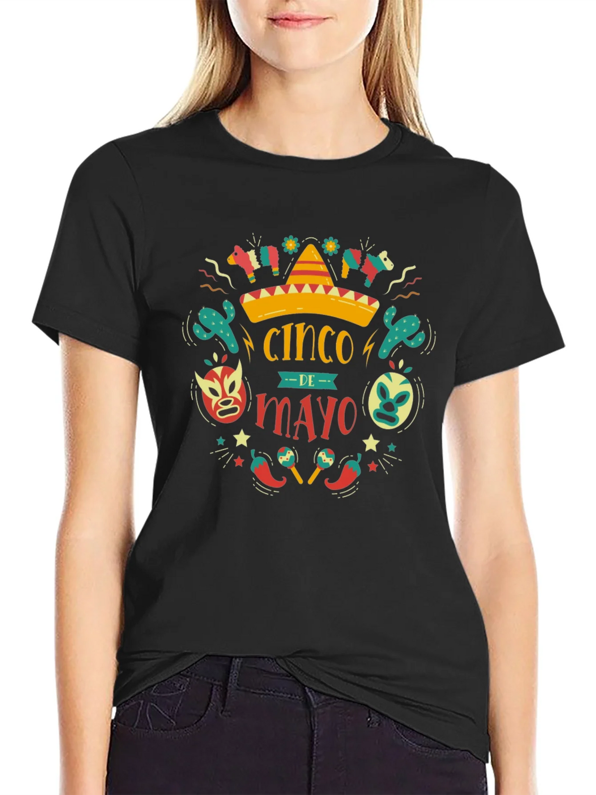 Cinco de Mayo T-Shirt - Black Cotton Graphic Tee product image 2