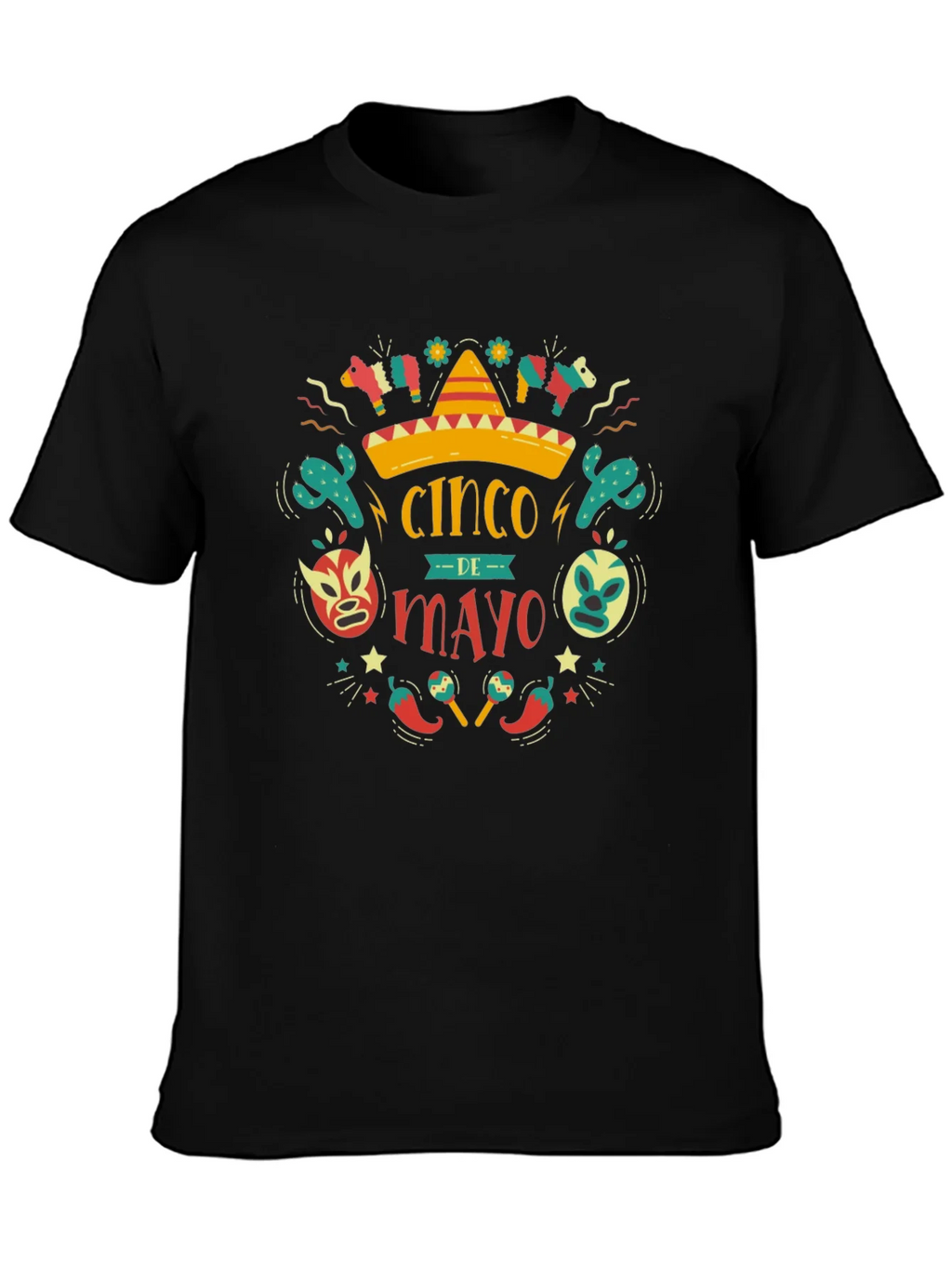 Cinco de Mayo T-Shirt - Black Cotton Graphic Tee product image 3