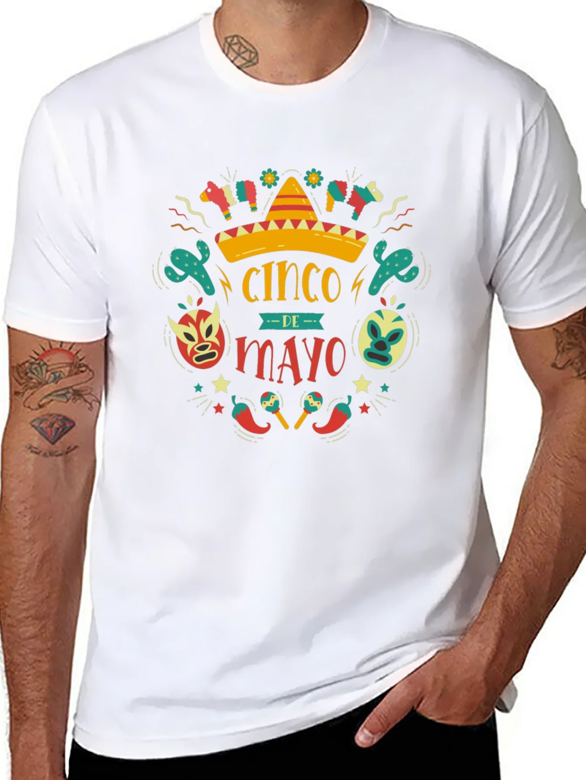 Cinco de Mayo T-Shirt - Black Cotton Graphic Tee product image 7