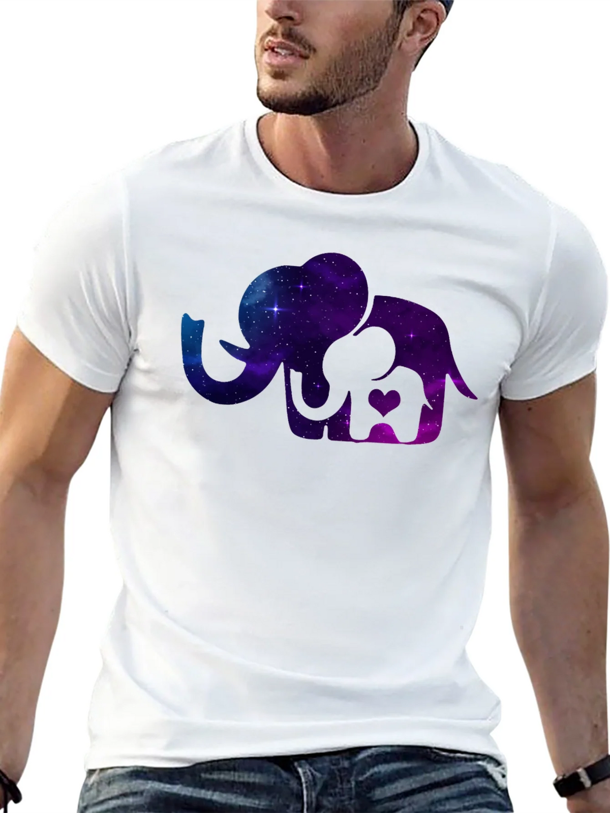 Elephant Galaxy T-Shirt - Cosmic Mother & Baby Tee product image 10