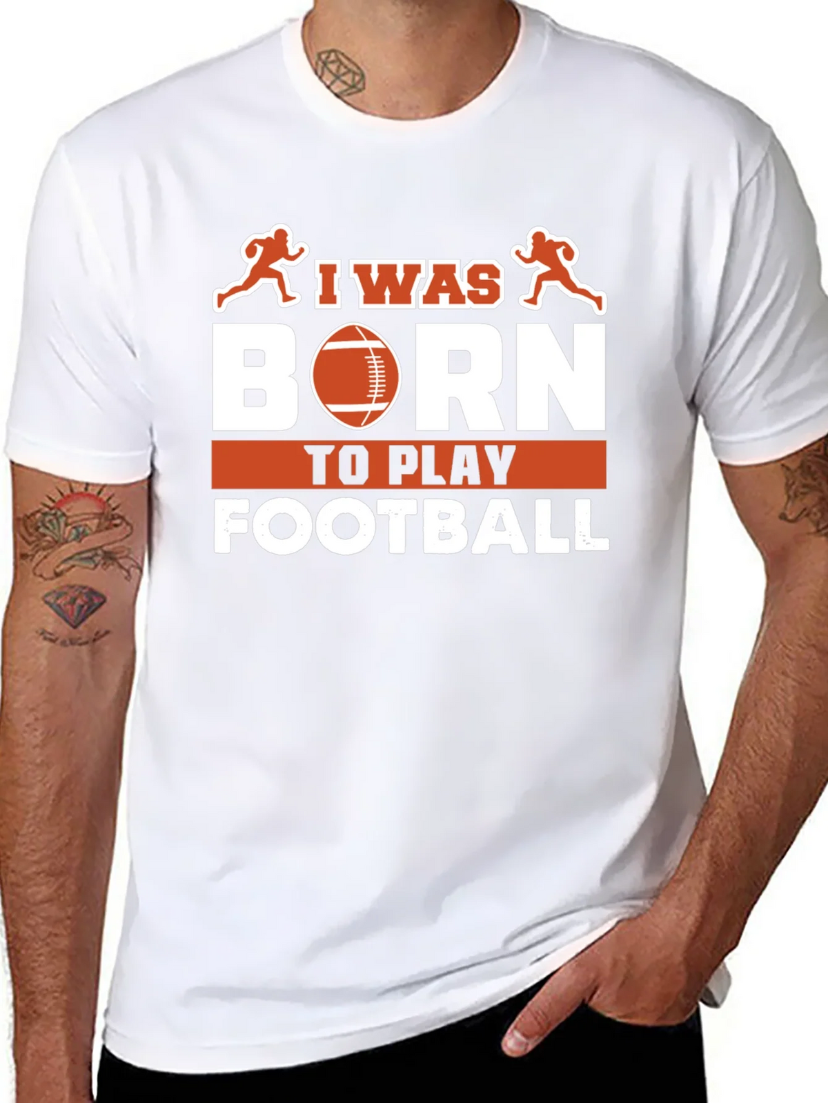 I Was Born To Play Football T-Shirt product image 7