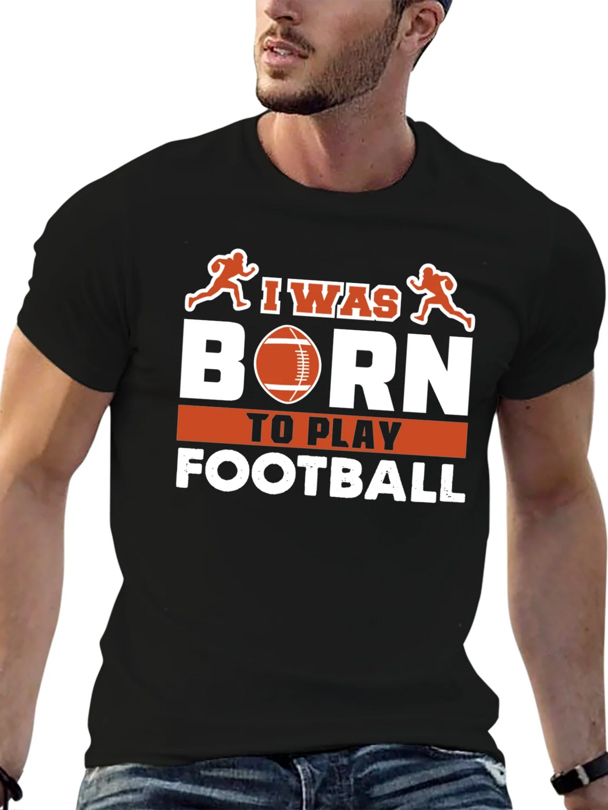 I Was Born To Play Football T-Shirt product image 6