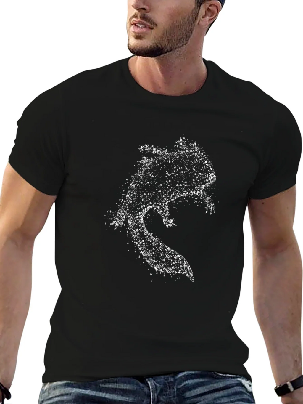 Distressed Axolotl Graphic Tee - Stylish Black T-Shirt product image 6