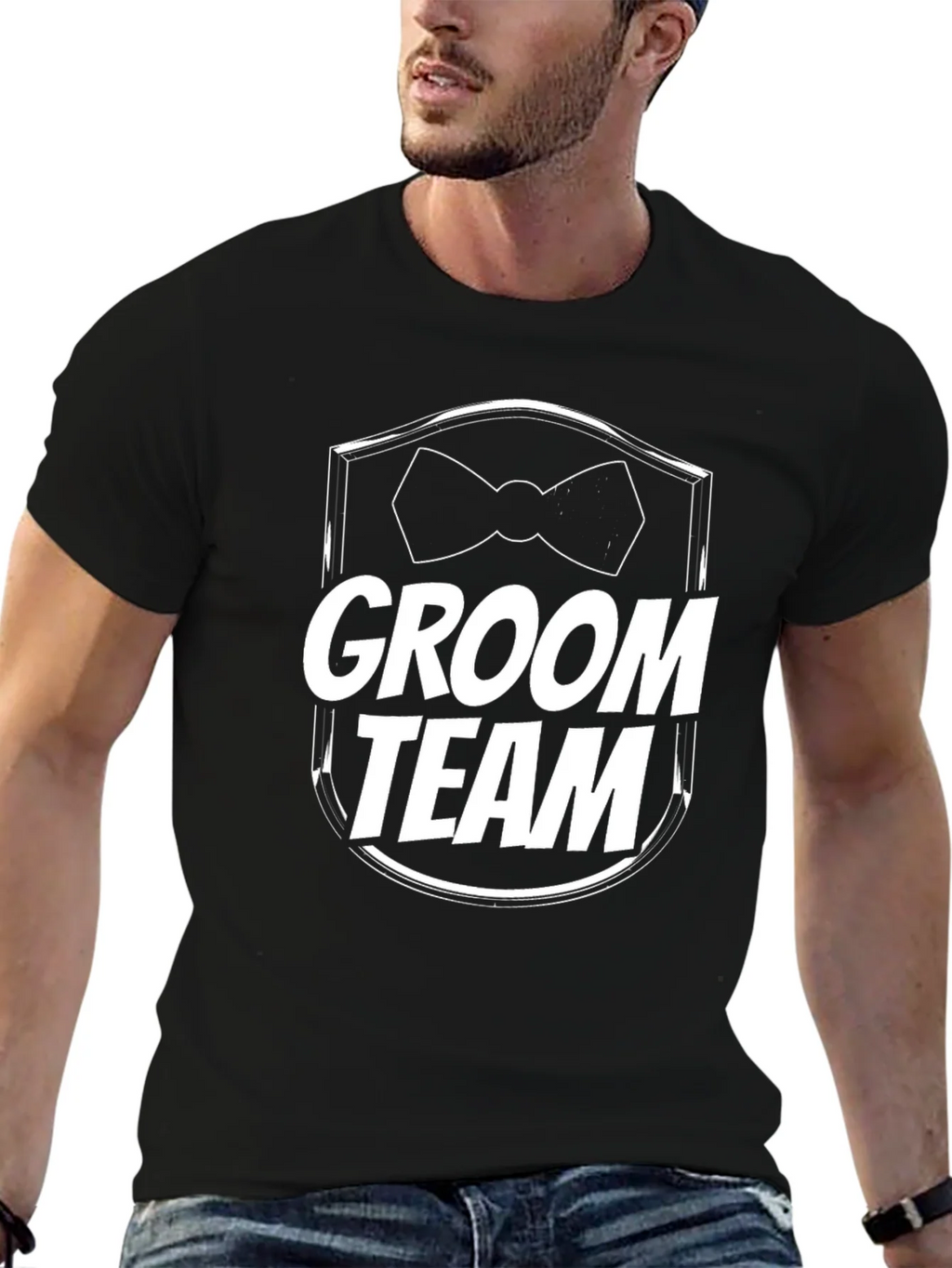 Groom Team T-Shirt - Black Wedding Party Tee product image 6