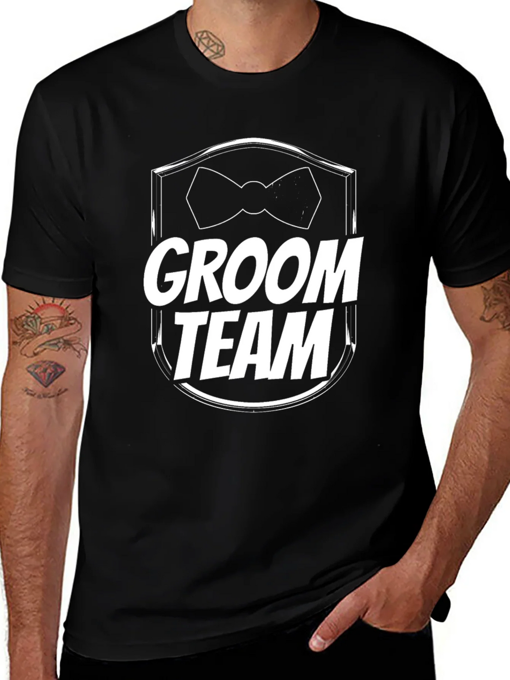 Groom Team T-Shirt - Black Wedding Party Tee product image 1
