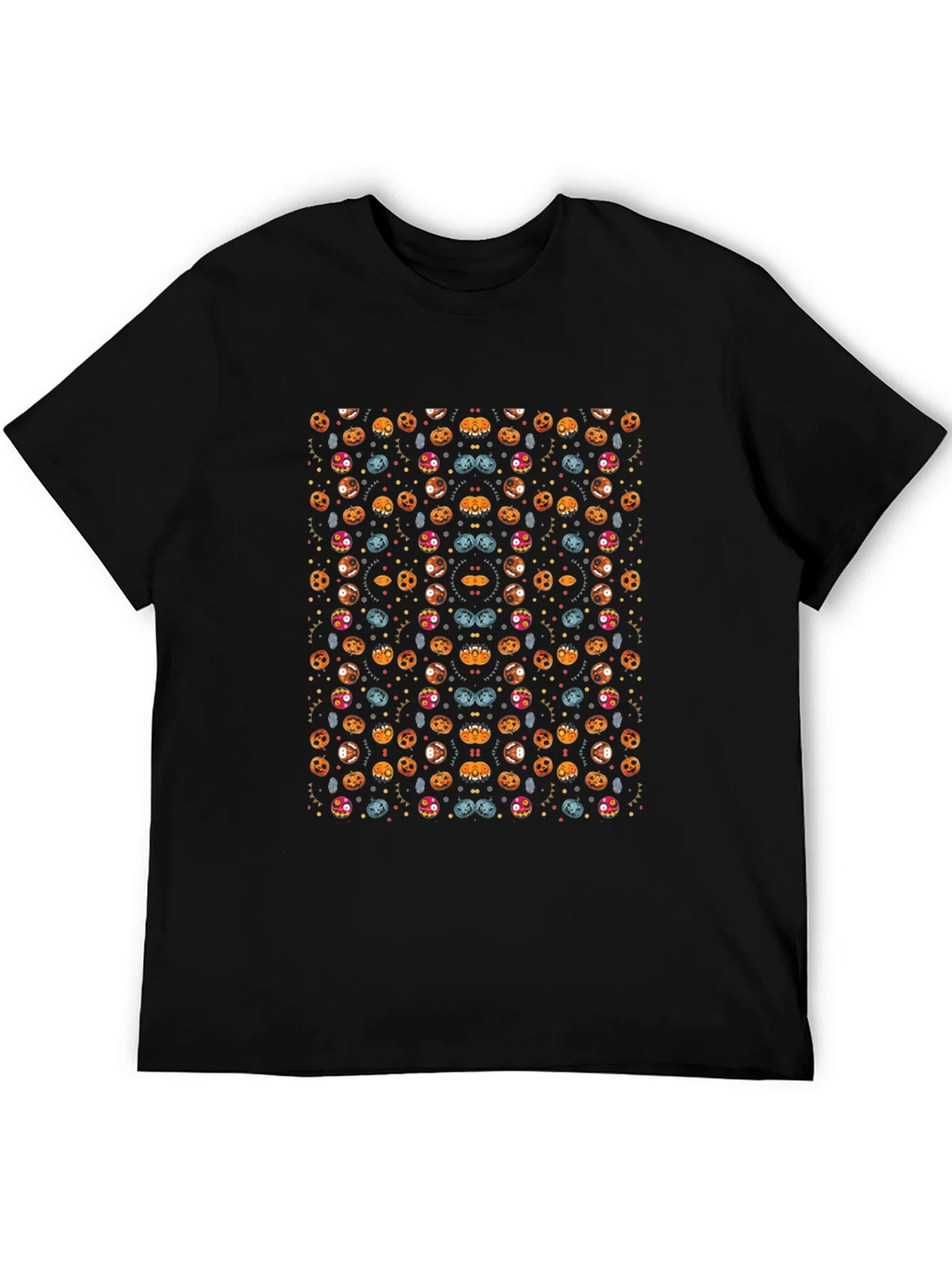 Spooky Halloween Pattern Black T-Shirt product image 5