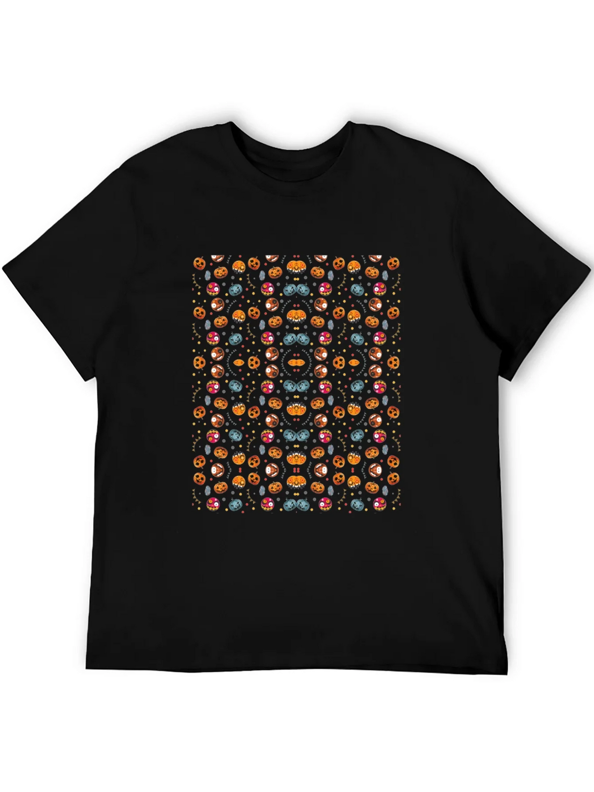 Spooky Halloween Pattern Black T-Shirt product image 5