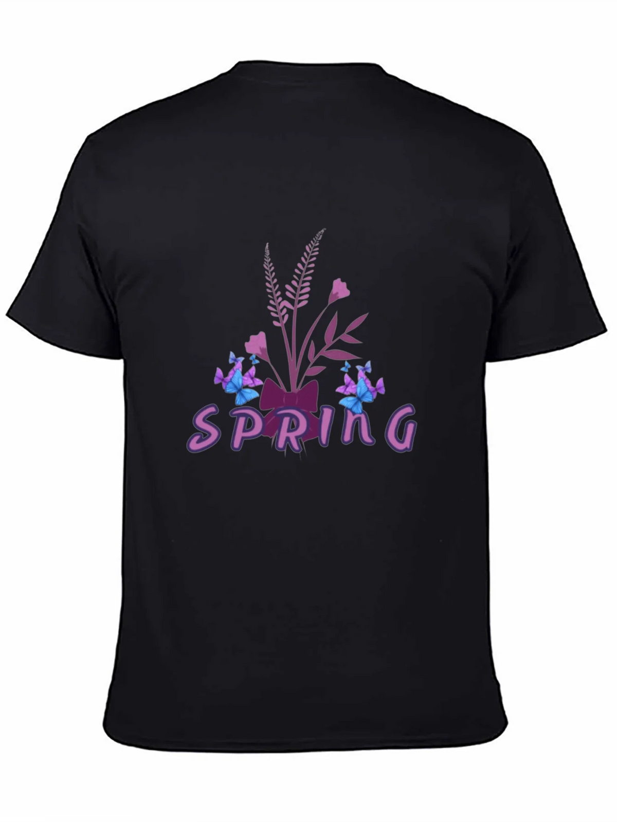 Spring Floral Butterfly Graphic Tee - Black product image 4