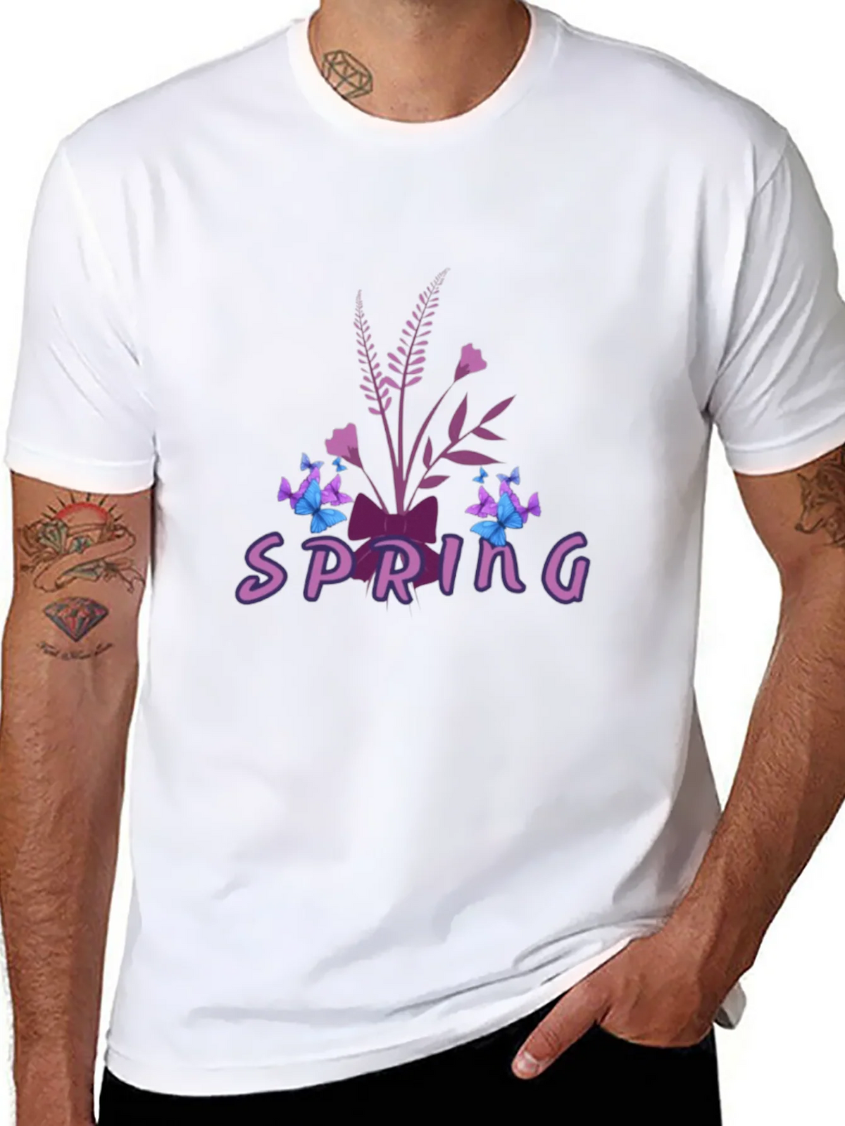 Spring Floral Butterfly Graphic Tee - Black product image 7