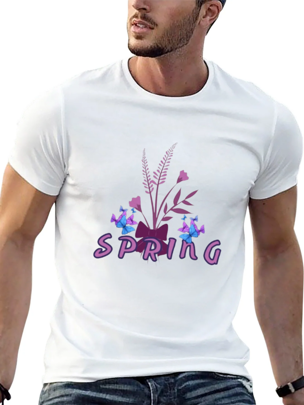 Spring Floral Butterfly Graphic Tee - Black product image 12