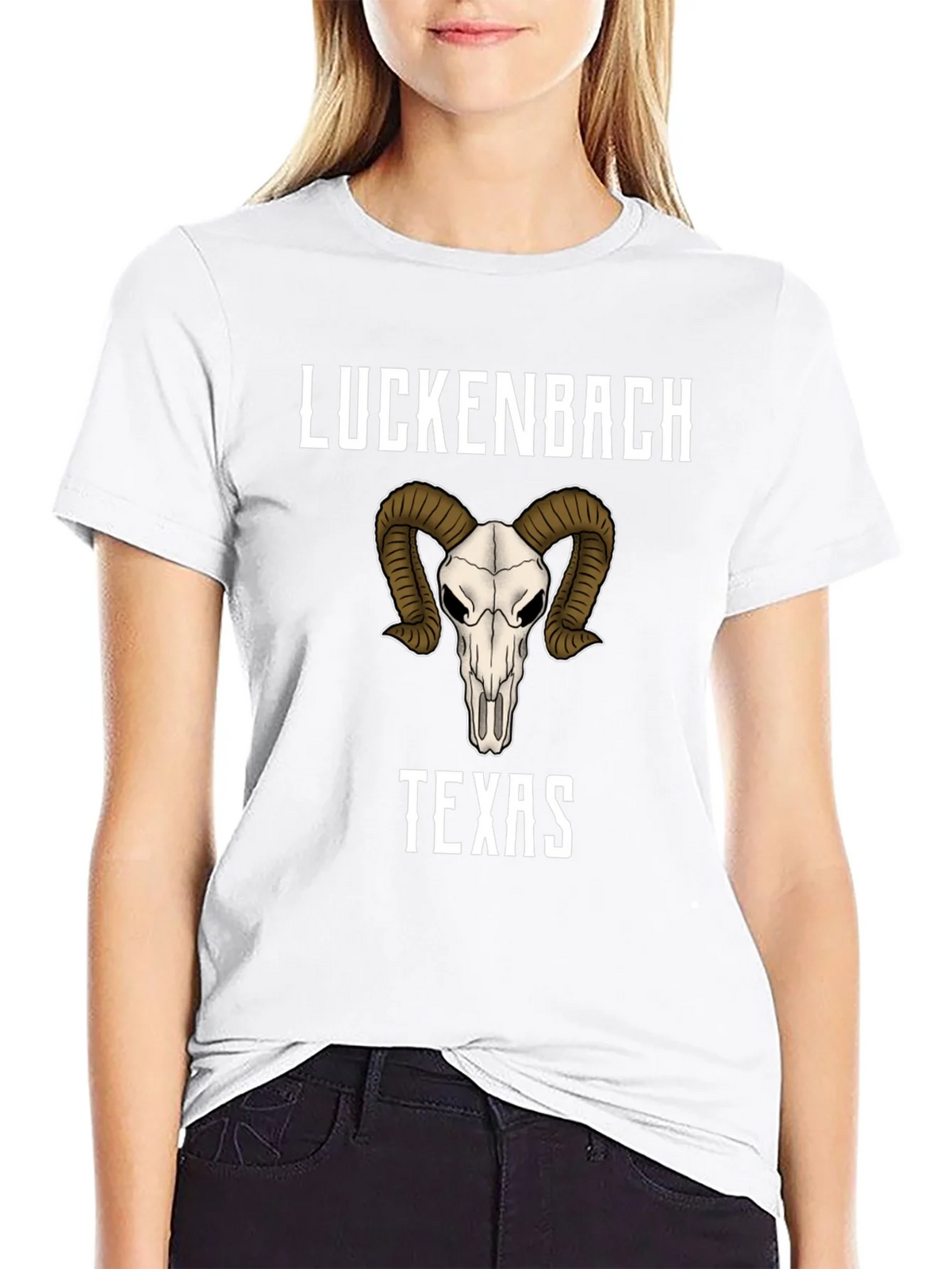 Luckenbach Texas Ram Skull Graphic T-Shirt product image 8