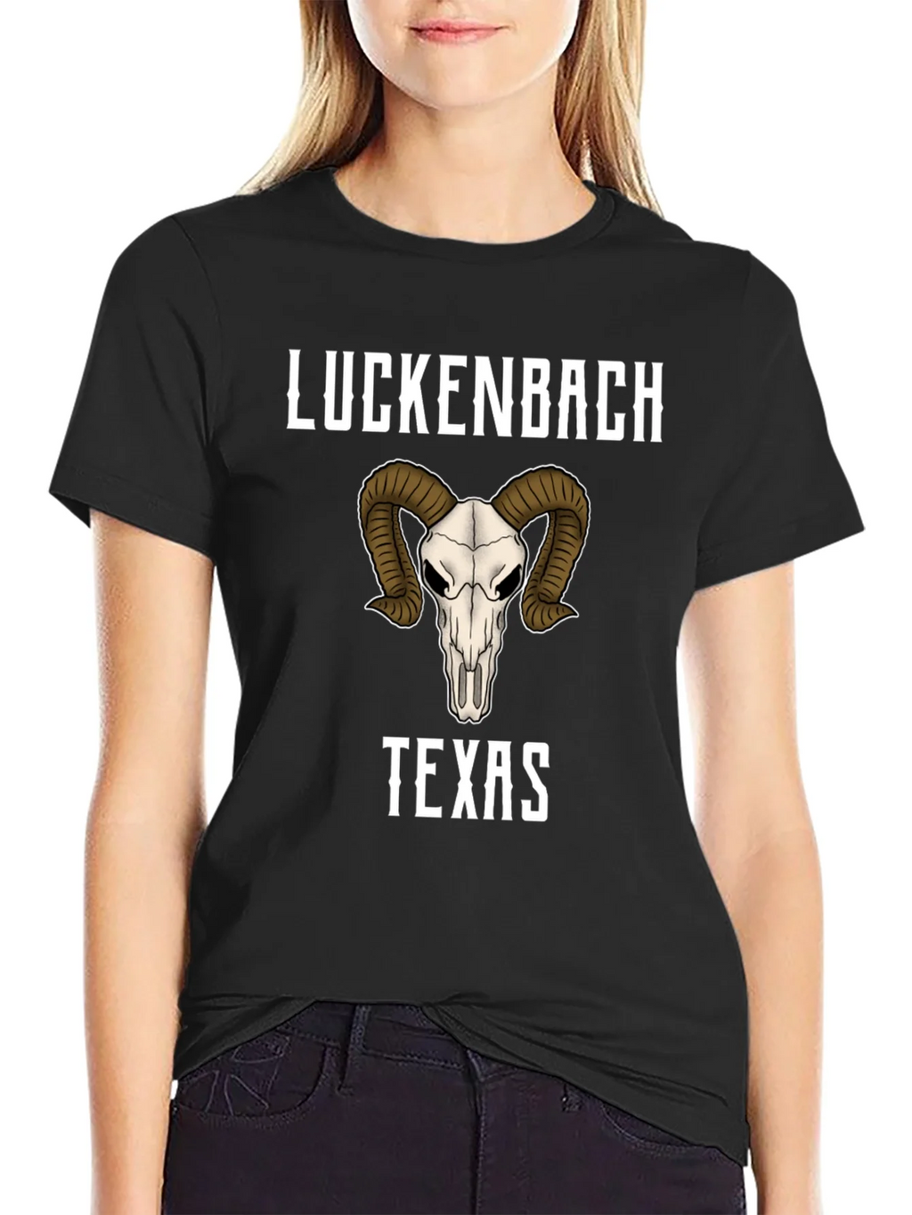 Luckenbach Texas Ram Skull Graphic T-Shirt product image 2