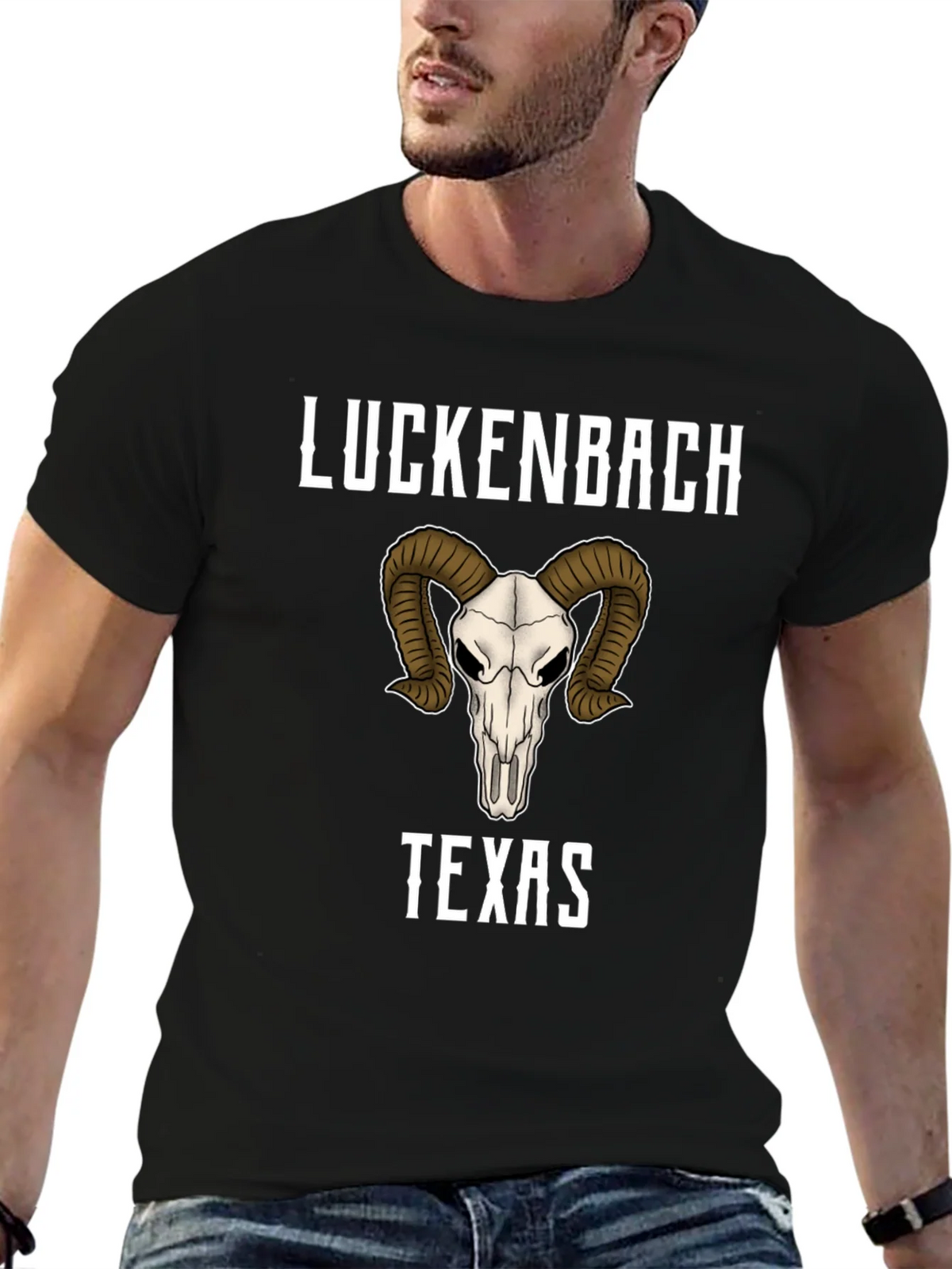 Luckenbach Texas Ram Skull Graphic T-Shirt product image 6