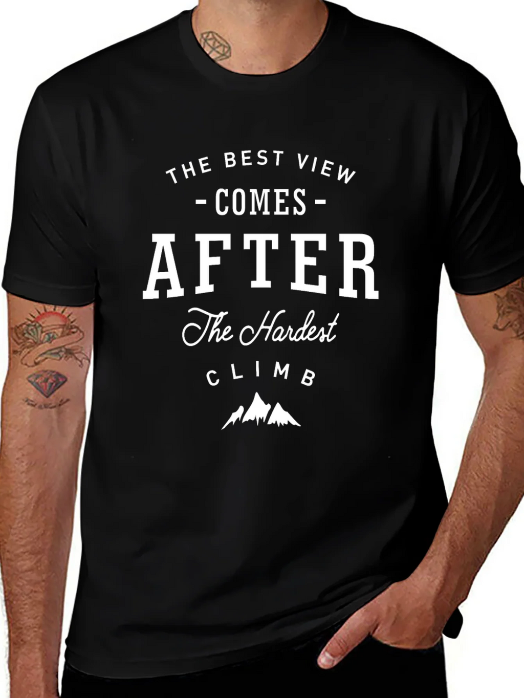 Motivational Climb T-Shirt - Best View After Hardest product image 1