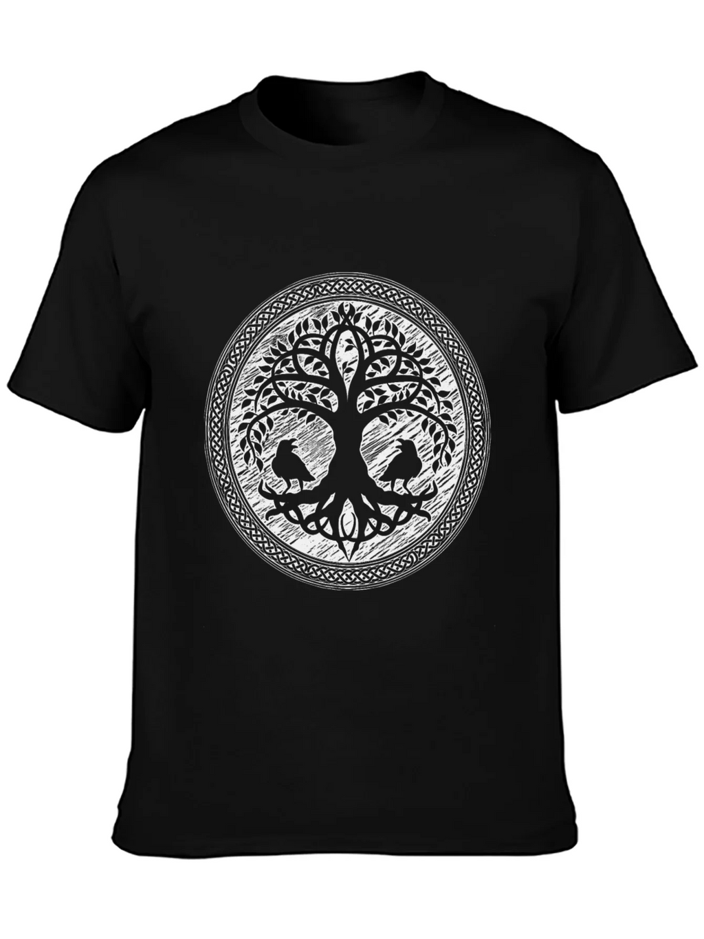 Yggdrasil Tree of Life Raven Graphic T-Shirt product image 3