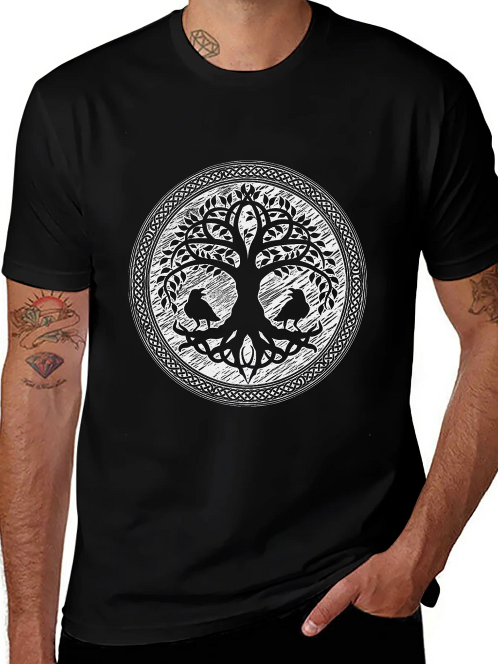 Yggdrasil Tree of Life Raven Graphic T-Shirt product image 1