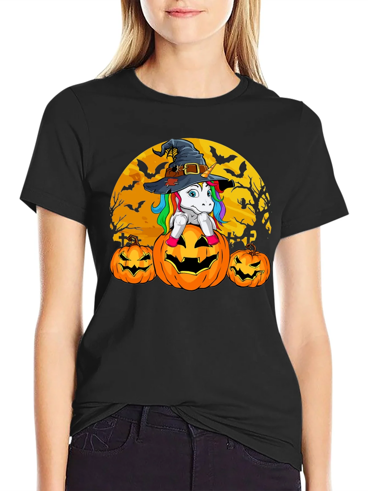 Halloween Unicorn Pumpkin T-Shirt product image 2