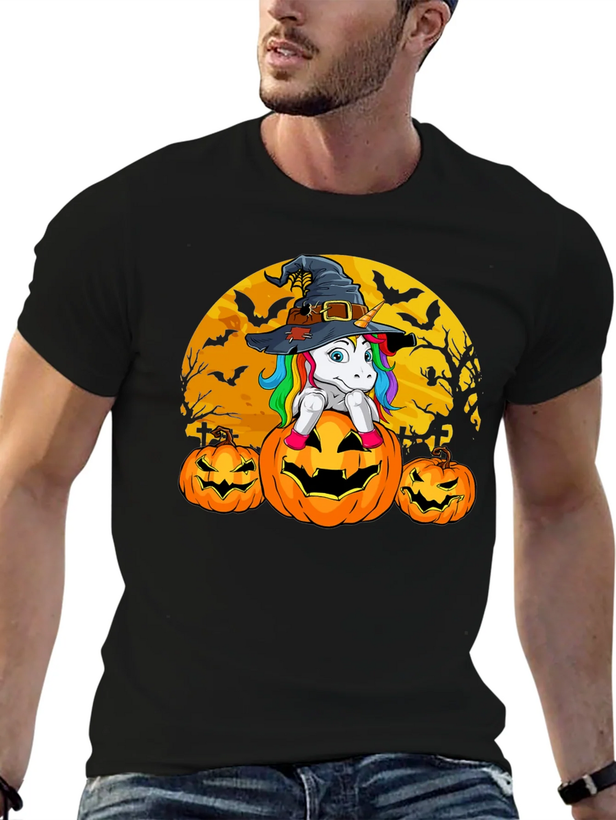 Halloween Unicorn Pumpkin T-Shirt product image 6