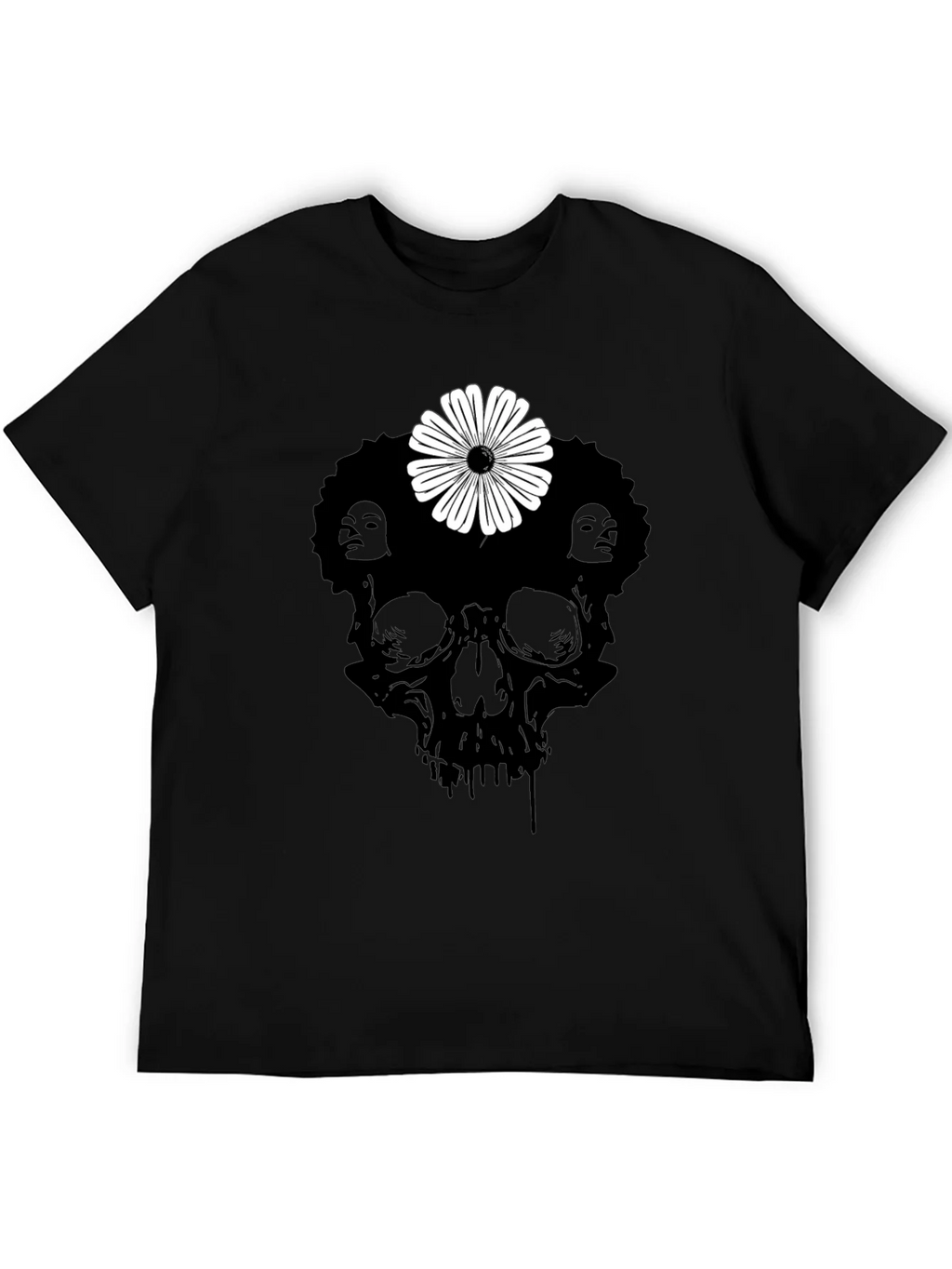 Skull Flower Graphic Tee - Stylish Black T-Shirt product image 5