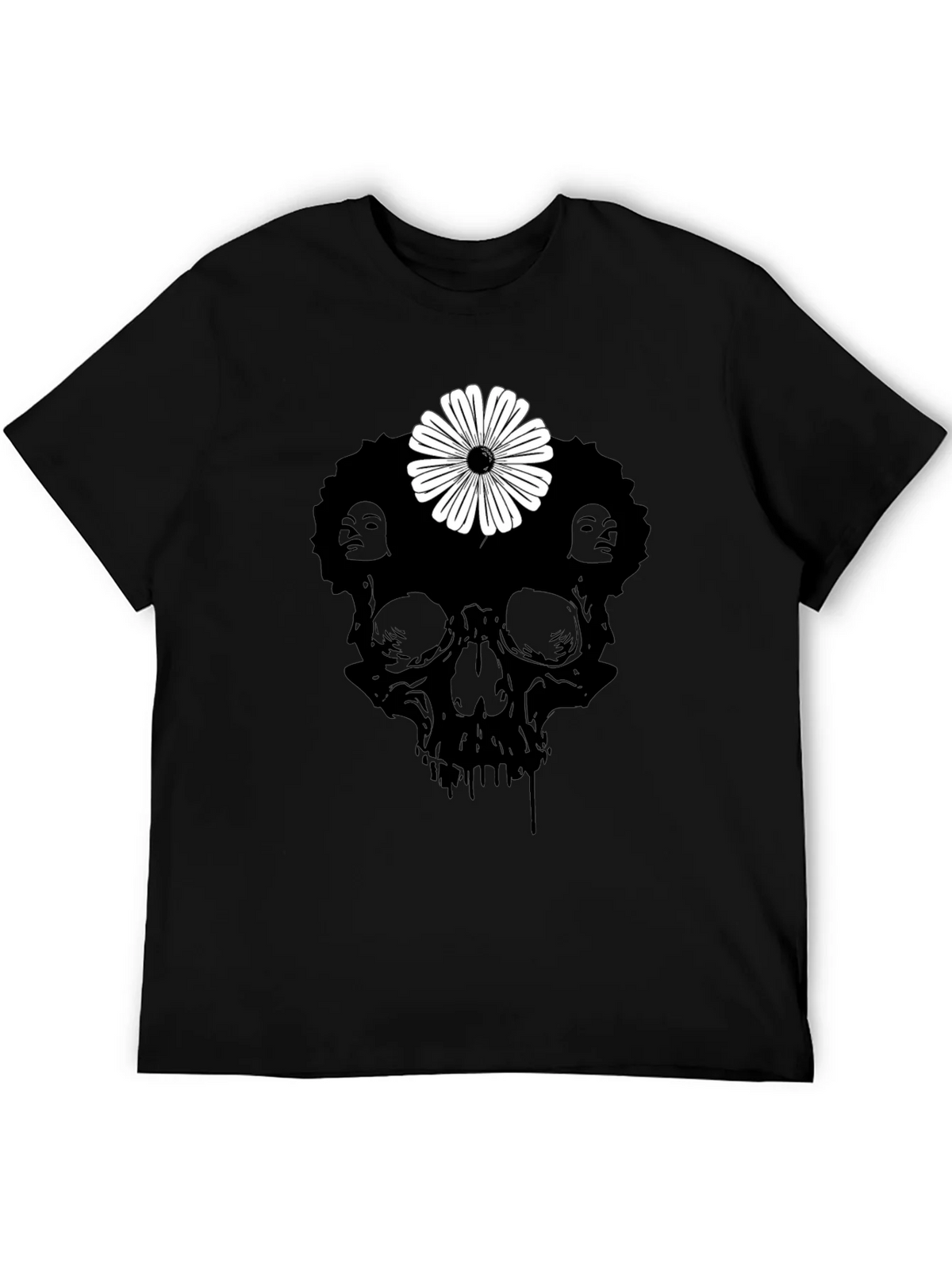 Skull Flower Graphic Tee - Stylish Black T-Shirt product image 5