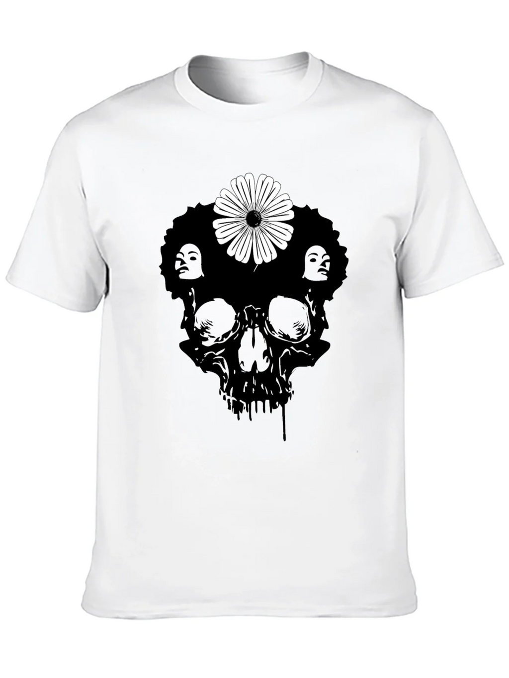 Skull Flower Graphic Tee - Stylish Black T-Shirt product image 9