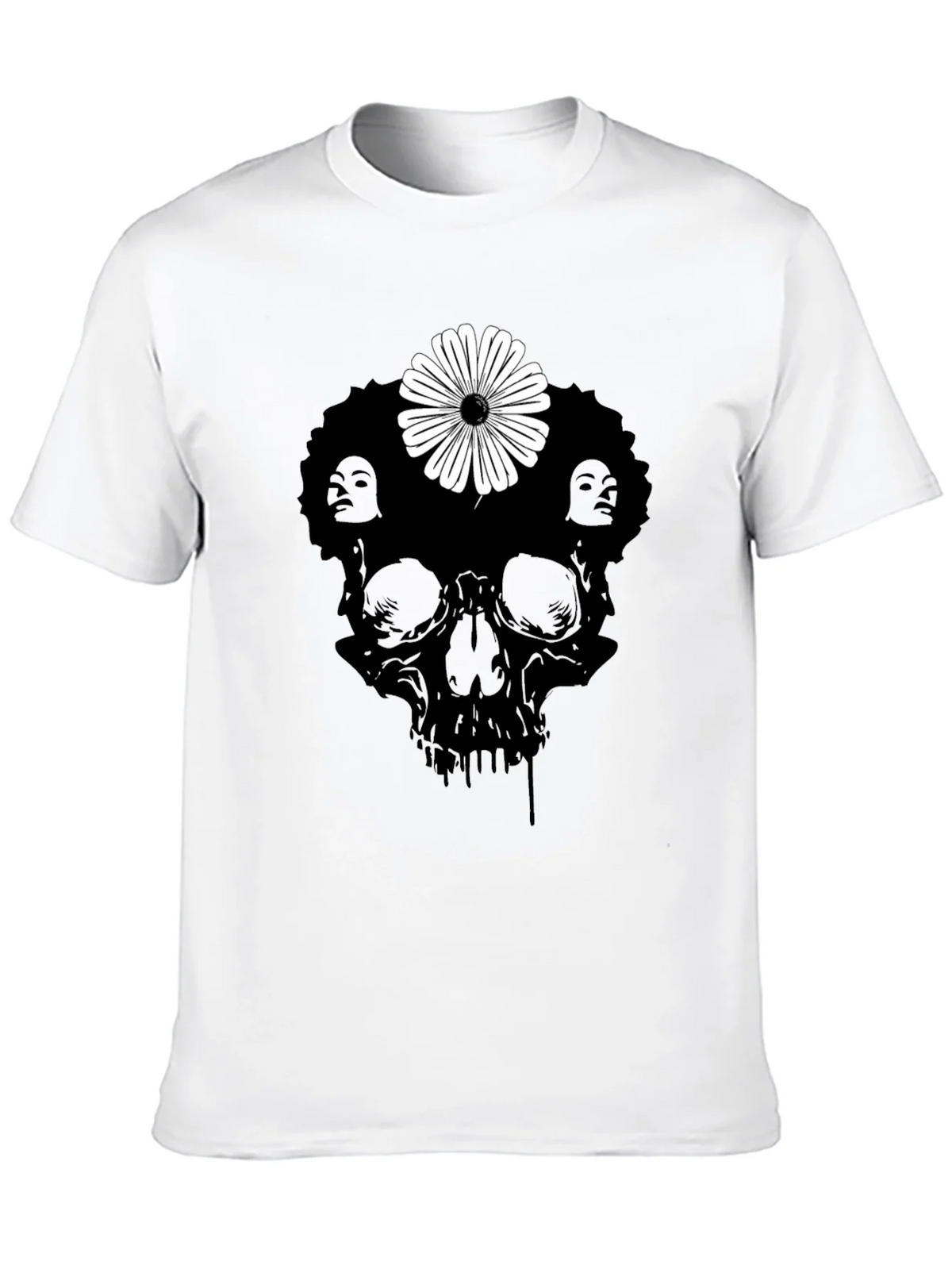 Skull Flower Graphic Tee - Stylish Black T-Shirt product image 9