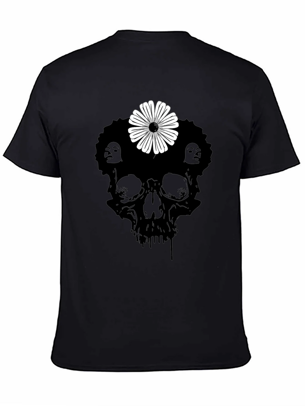 Skull Flower Graphic Tee - Stylish Black T-Shirt product image 4