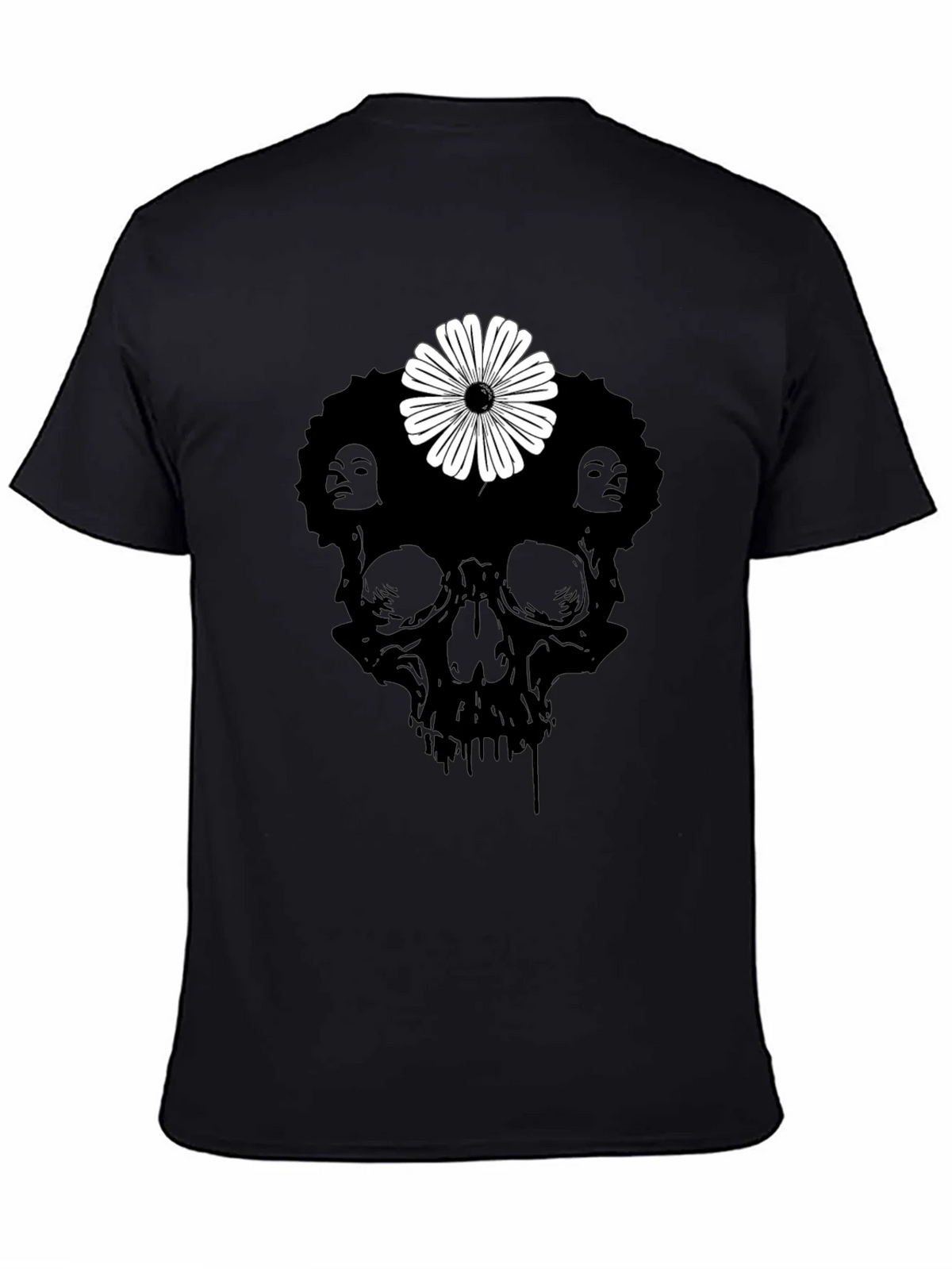 Skull Flower Graphic Tee - Stylish Black T-Shirt product image 4