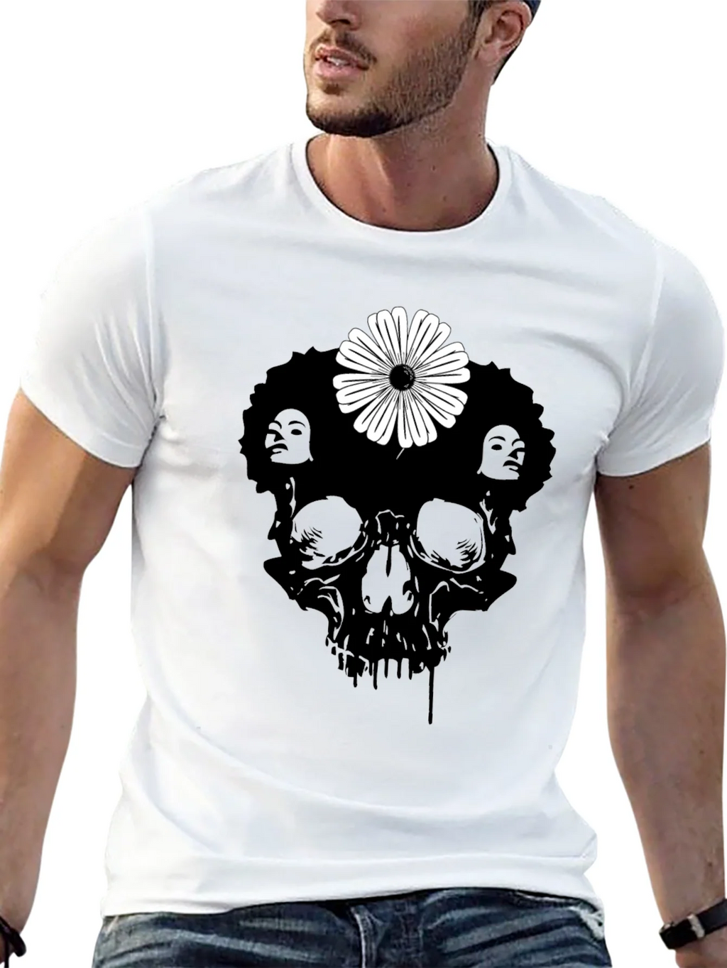 Skull Flower Graphic Tee - Stylish Black T-Shirt product image 12