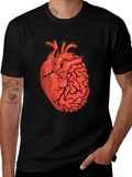 Heart-Brain Graphic Tee - Stylish Black T-Shirt product image 1