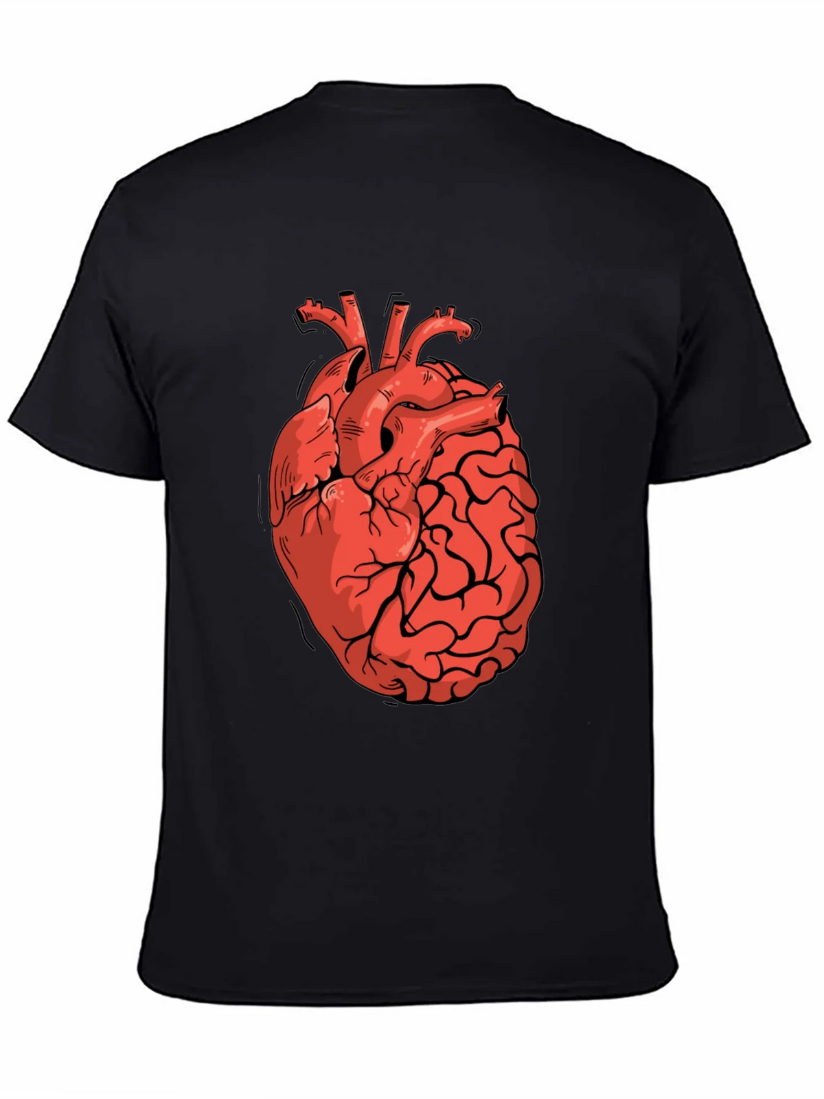 Heart-Brain Graphic Tee - Stylish Black T-Shirt product image 4