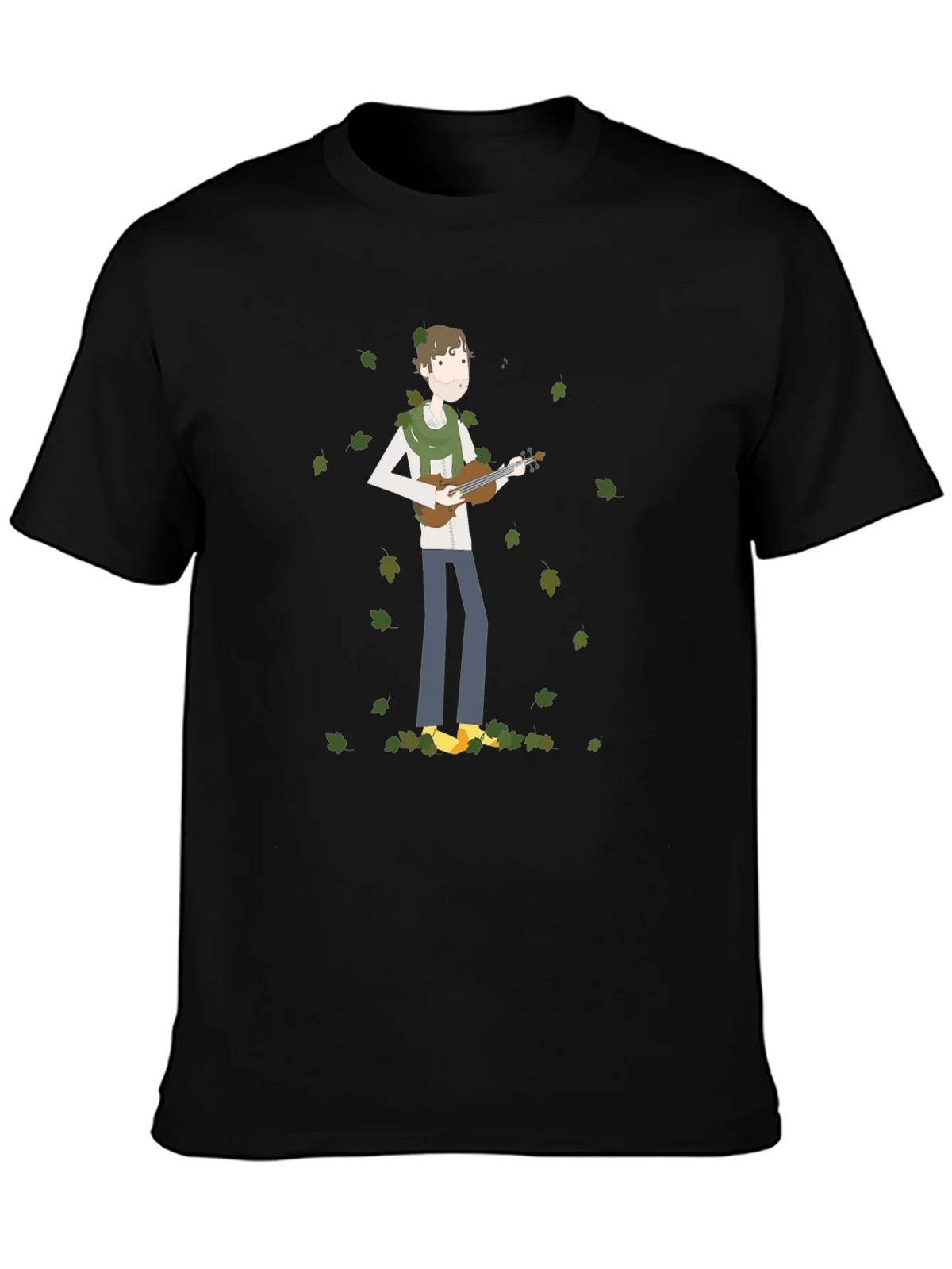 Whimsical Musician Black T-Shirt product image 3
