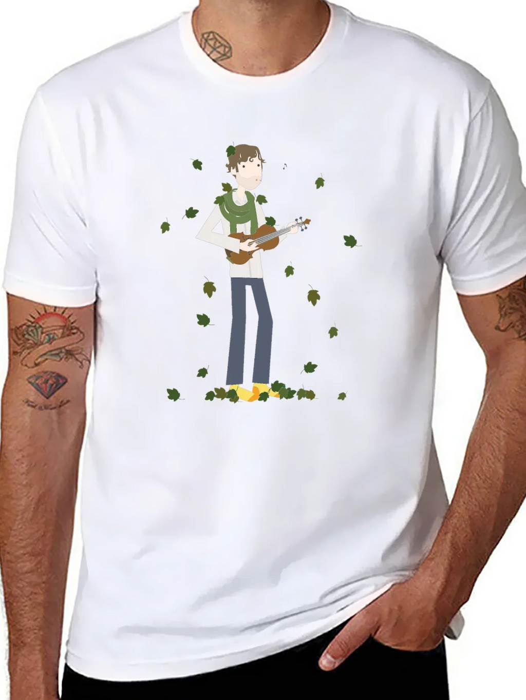 Whimsical Musician Black T-Shirt product image 7