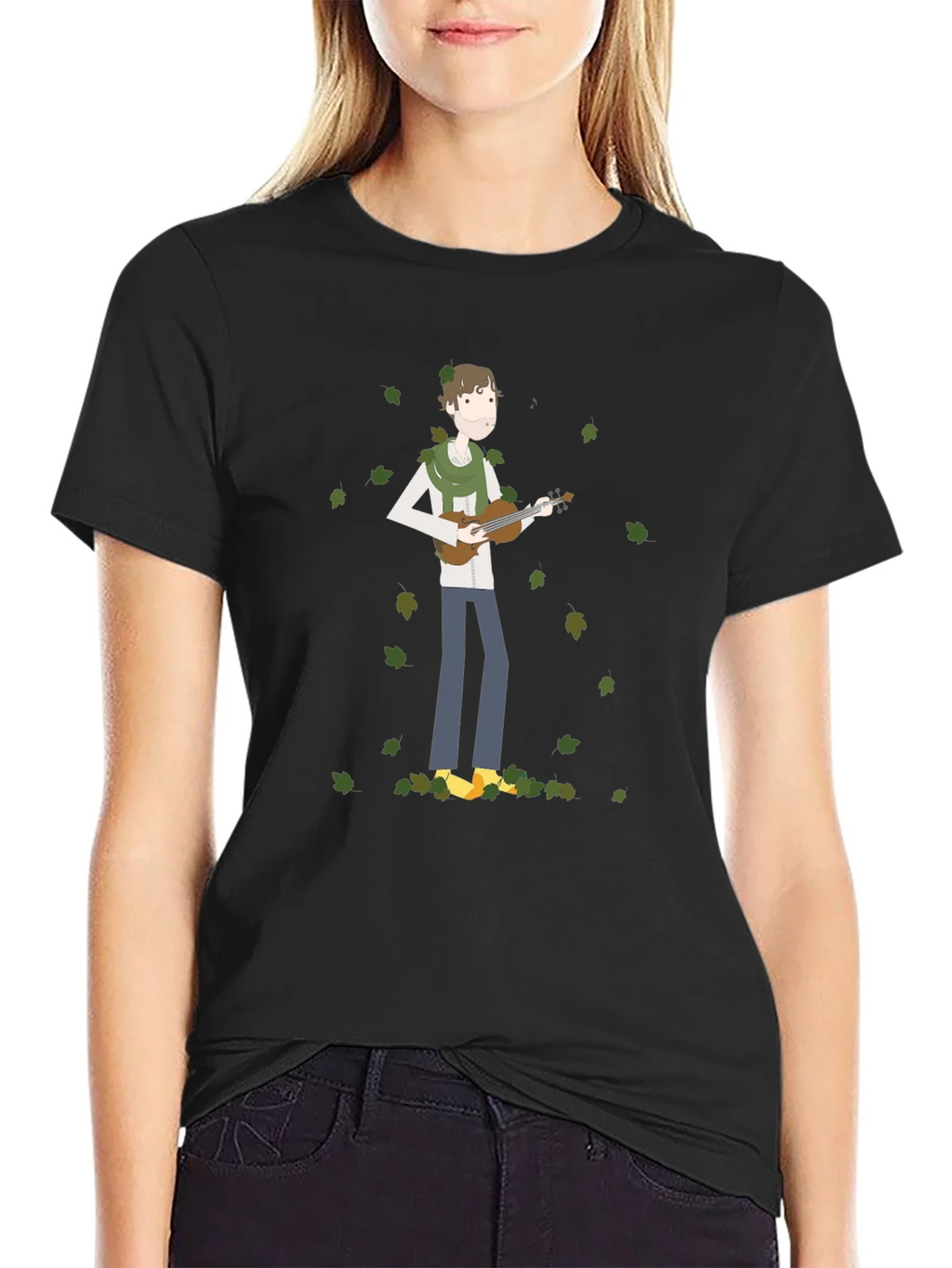 Whimsical Musician Black T-Shirt product image 2