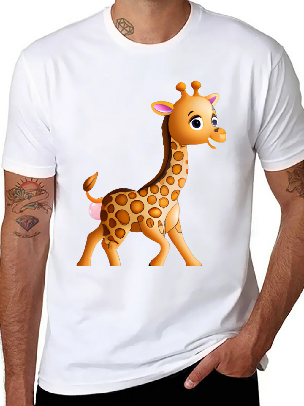 Cartoon Giraffe Graphic T-Shirt product image 7