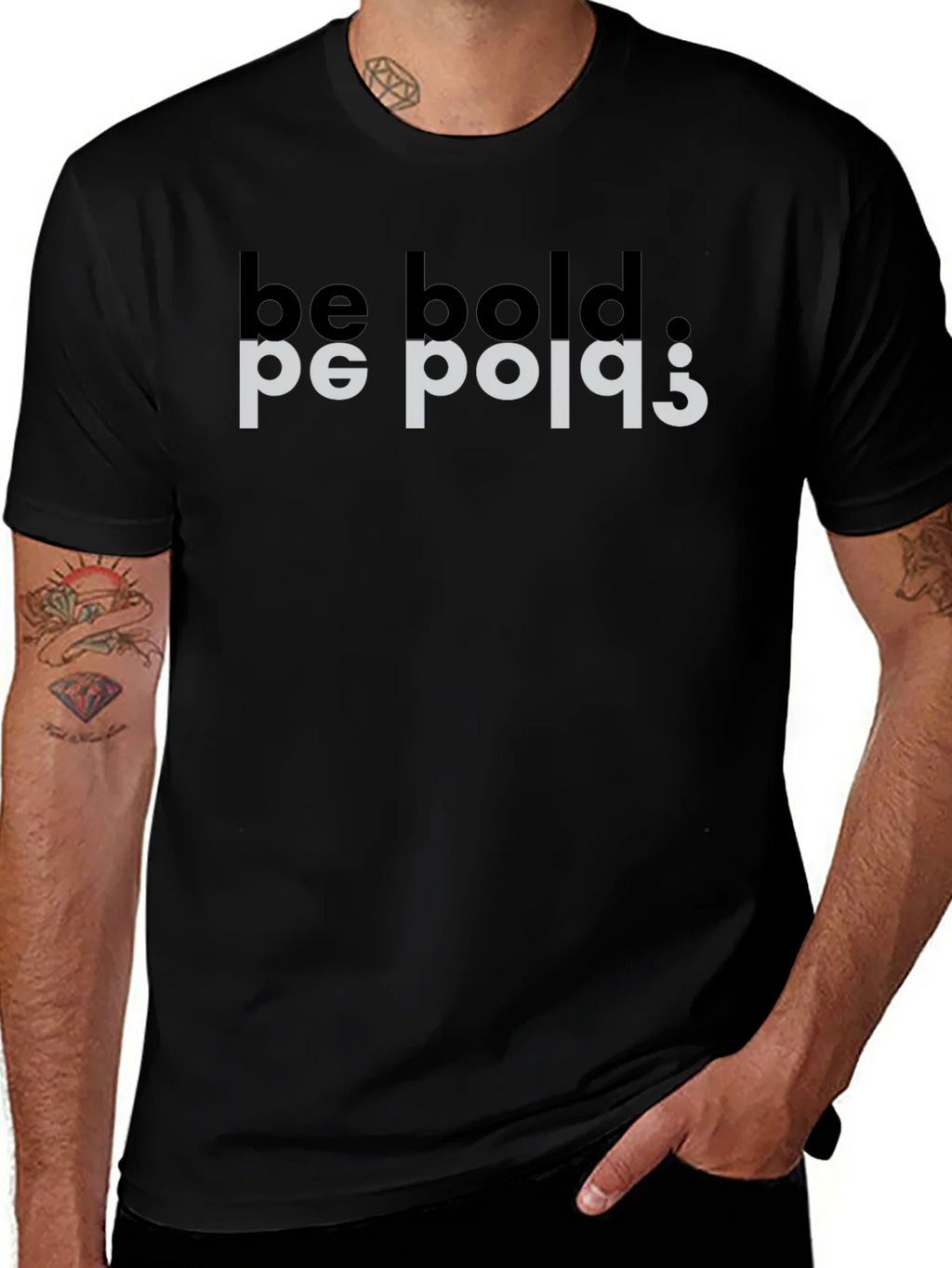 Be Bold Mirror Tee - Black Graphic T-Shirt product image 1