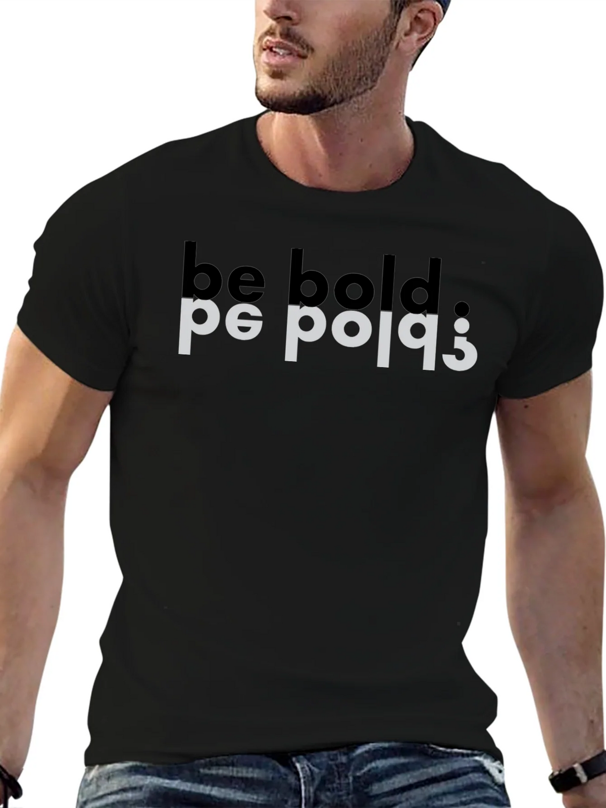 Be Bold Mirror Tee - Black Graphic T-Shirt product image 6