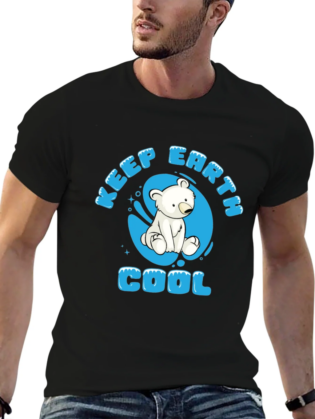 Keep Earth Cool Polar Bear Graphic Tee product image 2
