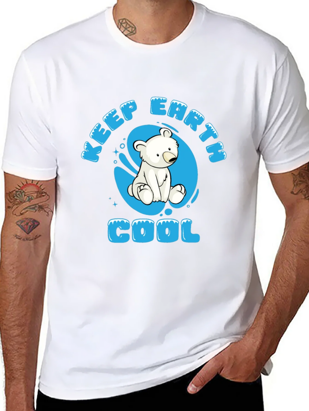 Keep Earth Cool Polar Bear Graphic Tee product image 3