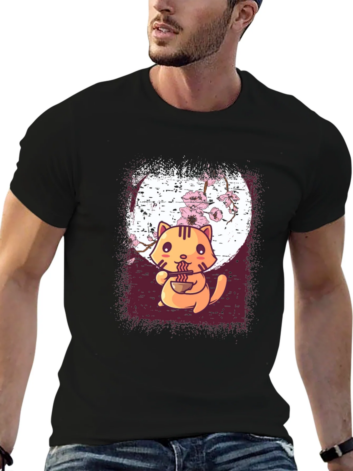 Ramen Cat Graphic Tee - Cute Anime Style product image 6