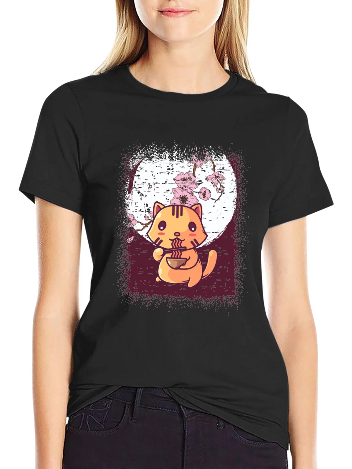 Ramen Cat Graphic Tee - Cute Anime Style product image 2