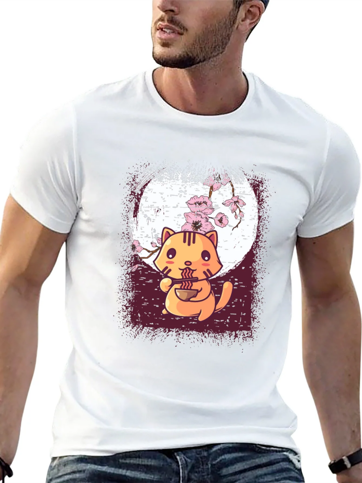Ramen Cat Graphic Tee - Cute Anime Style product image 12