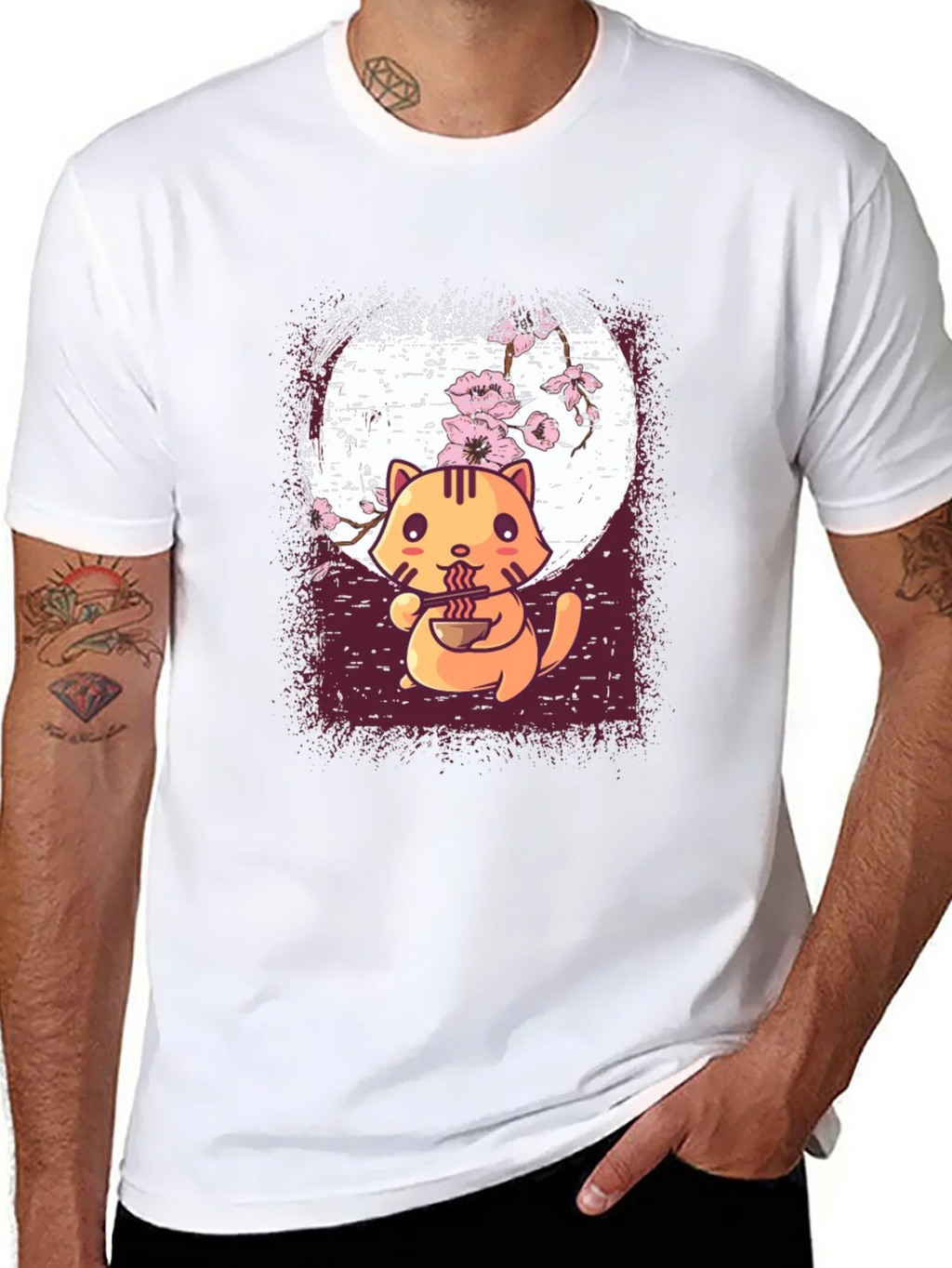 Ramen Cat Graphic Tee - Cute Anime Style product image 7