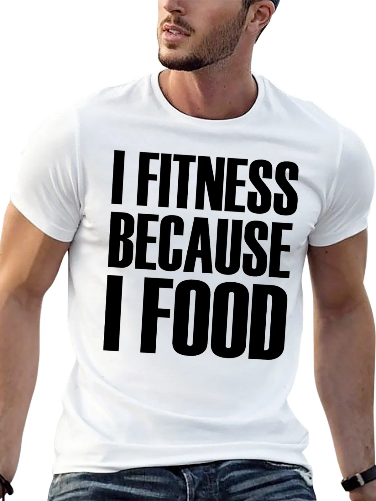 I Fitness Because I Food Black T-Shirt product image 12